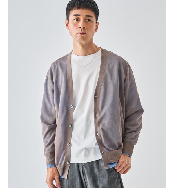 EDIFICE「2トーン レイヤード カーディガン」|カーディガン|