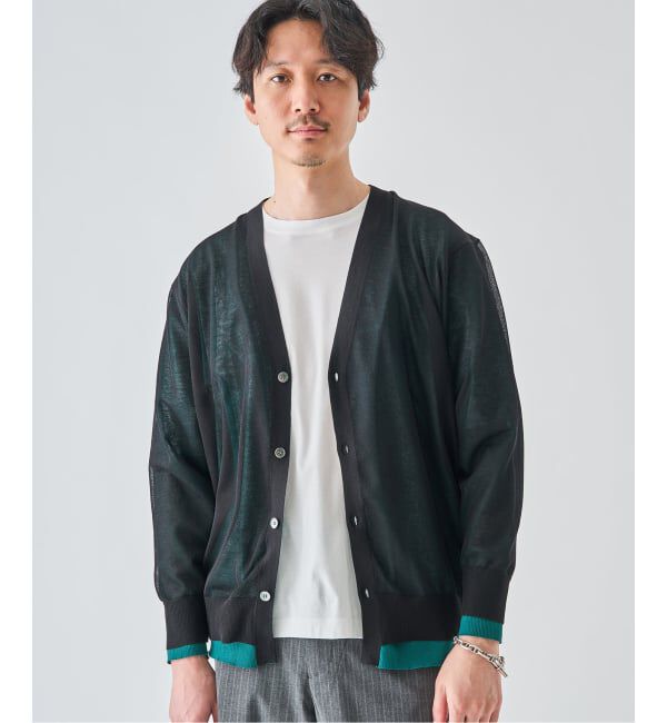 EDIFICE「2トーン レイヤード カーディガン」|カーディガン|