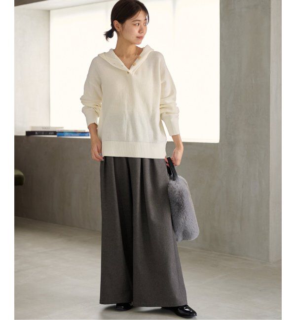 JOURNAL STANDARD relume「《追加5》ウォッシャブルサージストレッチタックワイドパンツ」|スラックス|