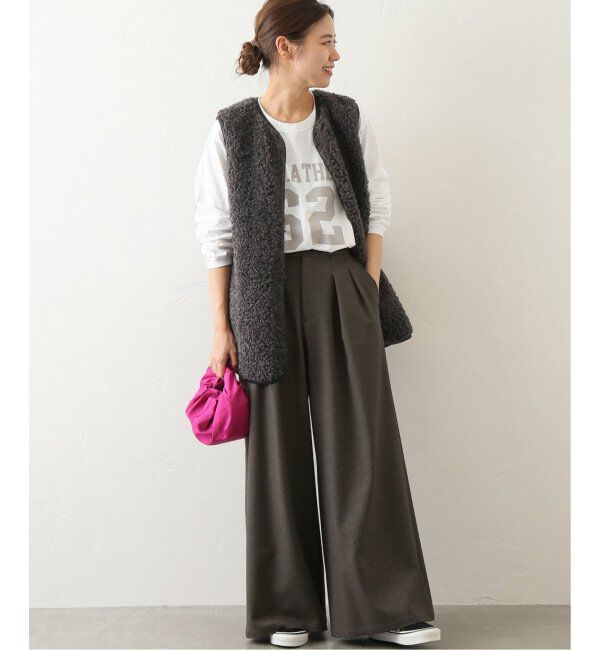 JOURNAL STANDARD relume「《追加5》ウォッシャブルサージストレッチタックワイドパンツ」|スラックス|