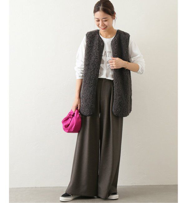 JOURNAL STANDARD relume「《追加5》ウォッシャブルサージストレッチタックワイドパンツ」|スラックス|