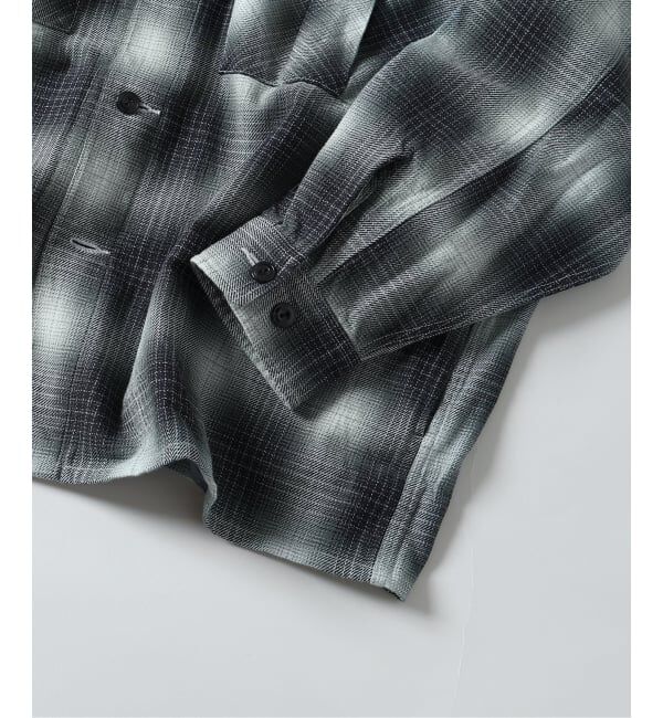 J.S.Homestead「J.S.Homestead / インディゴ チェック ミリタリー シャツ」|シャツ・ブラウス|