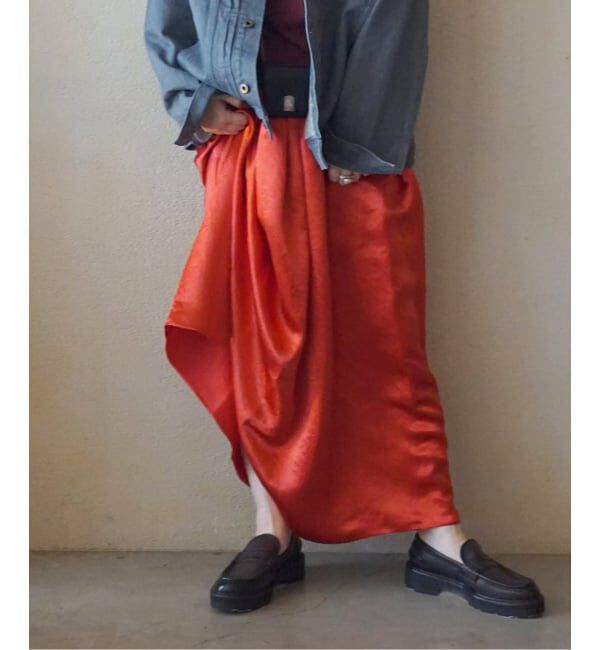 journal standard luxe「ヴィンテージサテン ギャザースカート」|スカート|