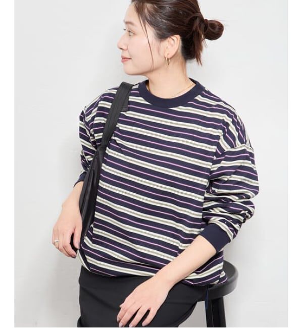 JOURNAL STANDARD「《追加2》シャーリングロングスリーブTシャツ」|Tシャツ・カットソー|ネイビー B