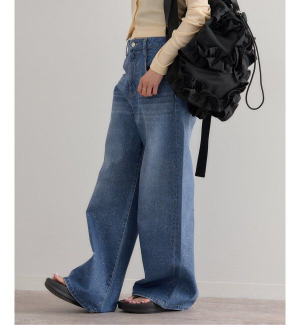 U by SPICK&SPAN「グリッタールーズバギーデニム」|デニム|