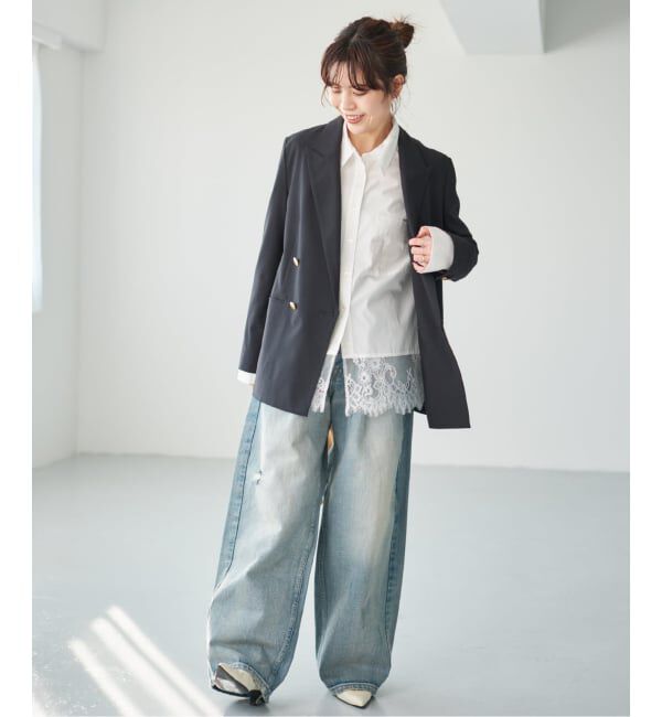 Spick and Span「《新色有り / 追加》レースタイプライターシャツ」|シャツ・ブラウス|