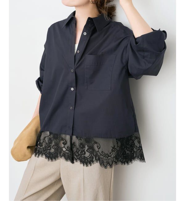 Spick and Span「《新色有り / 追加》レースタイプライターシャツ」|シャツ・ブラウス|