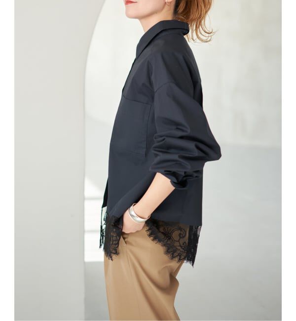 Spick and Span「《新色有り / 追加》レースタイプライターシャツ」|シャツ・ブラウス|