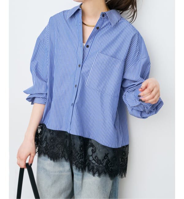 Spick and Span「《新色有り / 追加》レースタイプライターシャツ」|シャツ・ブラウス|