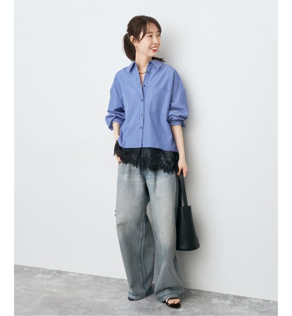 Spick and Span「《新色有り / 追加》レースタイプライターシャツ」|シャツ・ブラウス|