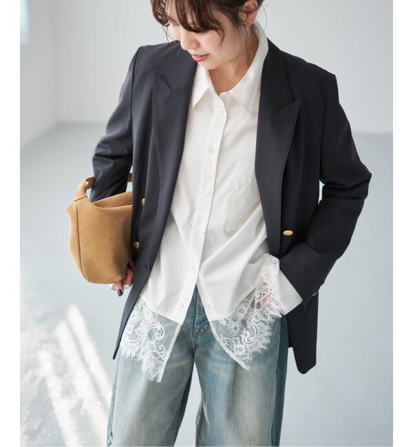 Spick and Span「《新色有り / 追加》レースタイプライターシャツ」|シャツ・ブラウス|