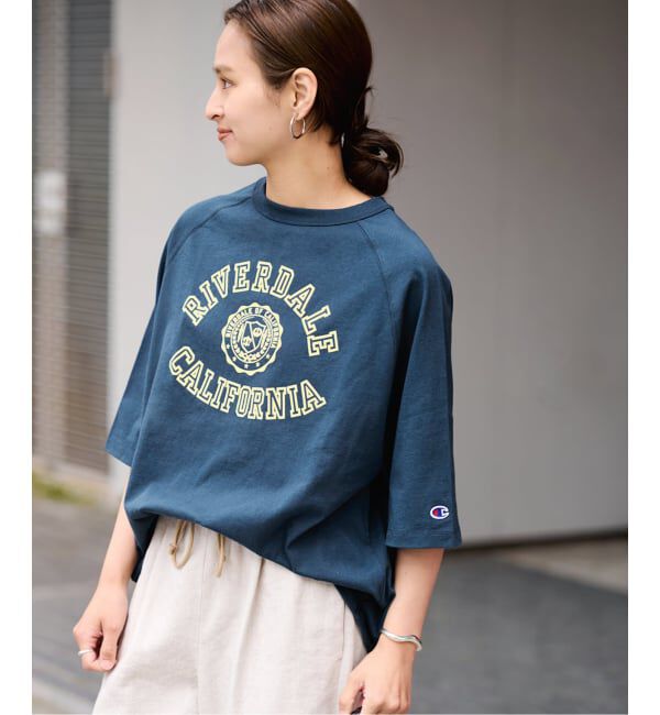 FRAMeWORK「≪予約≫CHAMPION/チャンピオン 別注14s/1 Jesey RAGLAN Tシャツ」|Tシャツ・カットソー|ネイビー