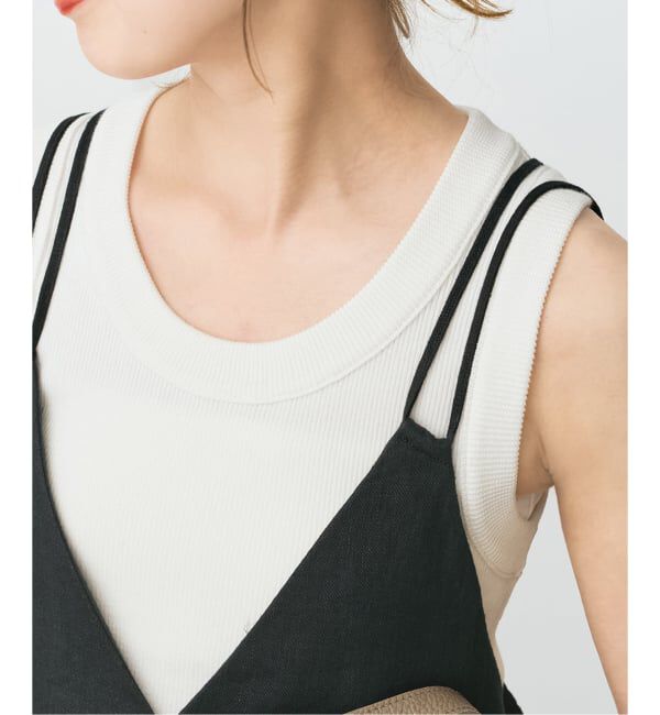 Spick and Span「《新色有り / 追加予約》18Gリブニットタンク」|タンクトップ|ホワイト