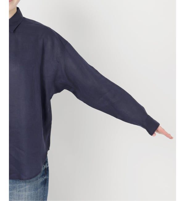 Spick and Span「《程よくすっきりサイズ / 追加予約》 80リネンカシュクール ミディシャツ」|シャツ・ブラウス|