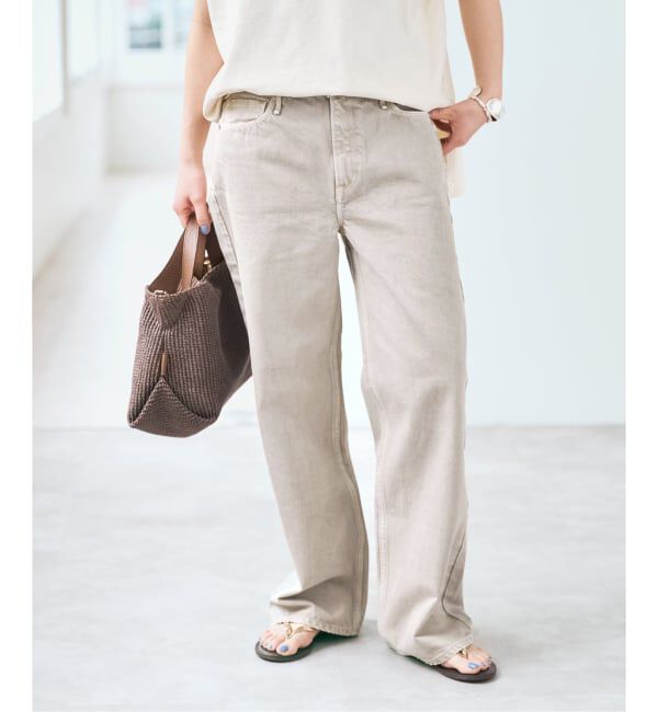 Spick and Span「《別注カラーあり / 予約》upper hights/アッパーハイツ THE NIECE MID-RISE*」|デニム|ベージュ