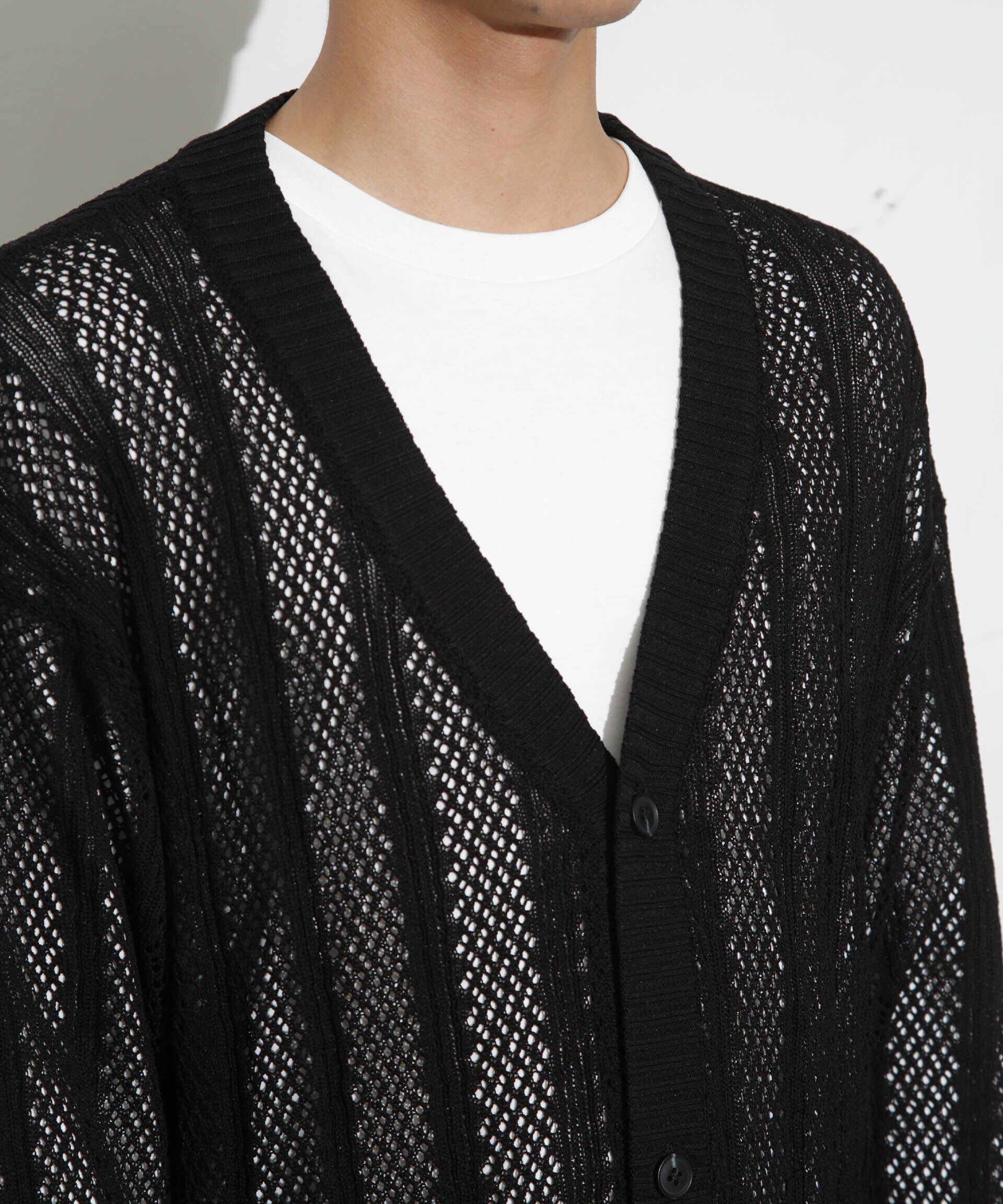 nano･universe「透かし編みワイドカーディガン」|ニット・セーター|