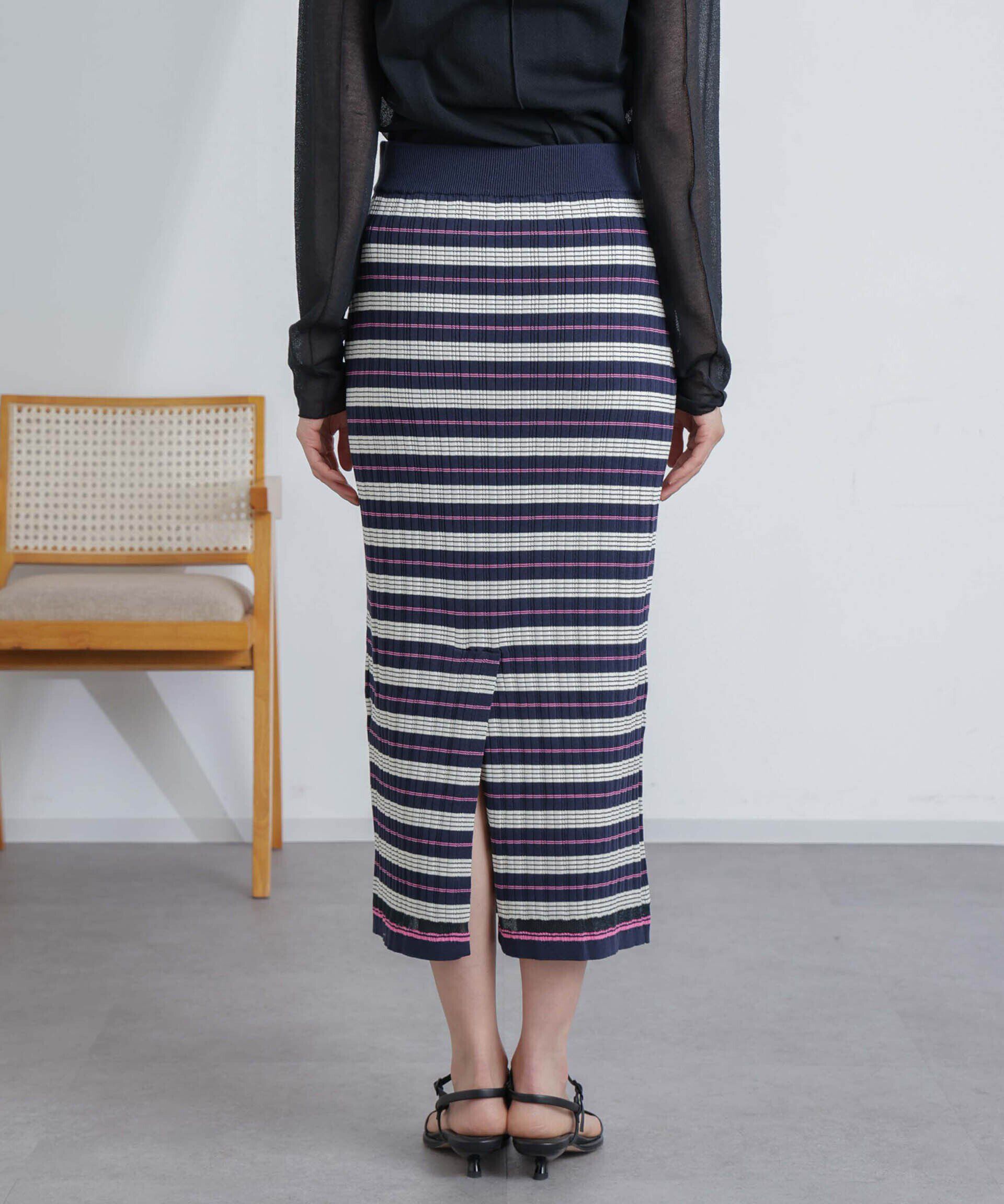 nano･universe「ランダムリブボーダースカート(セットアップ可)」|スカート|