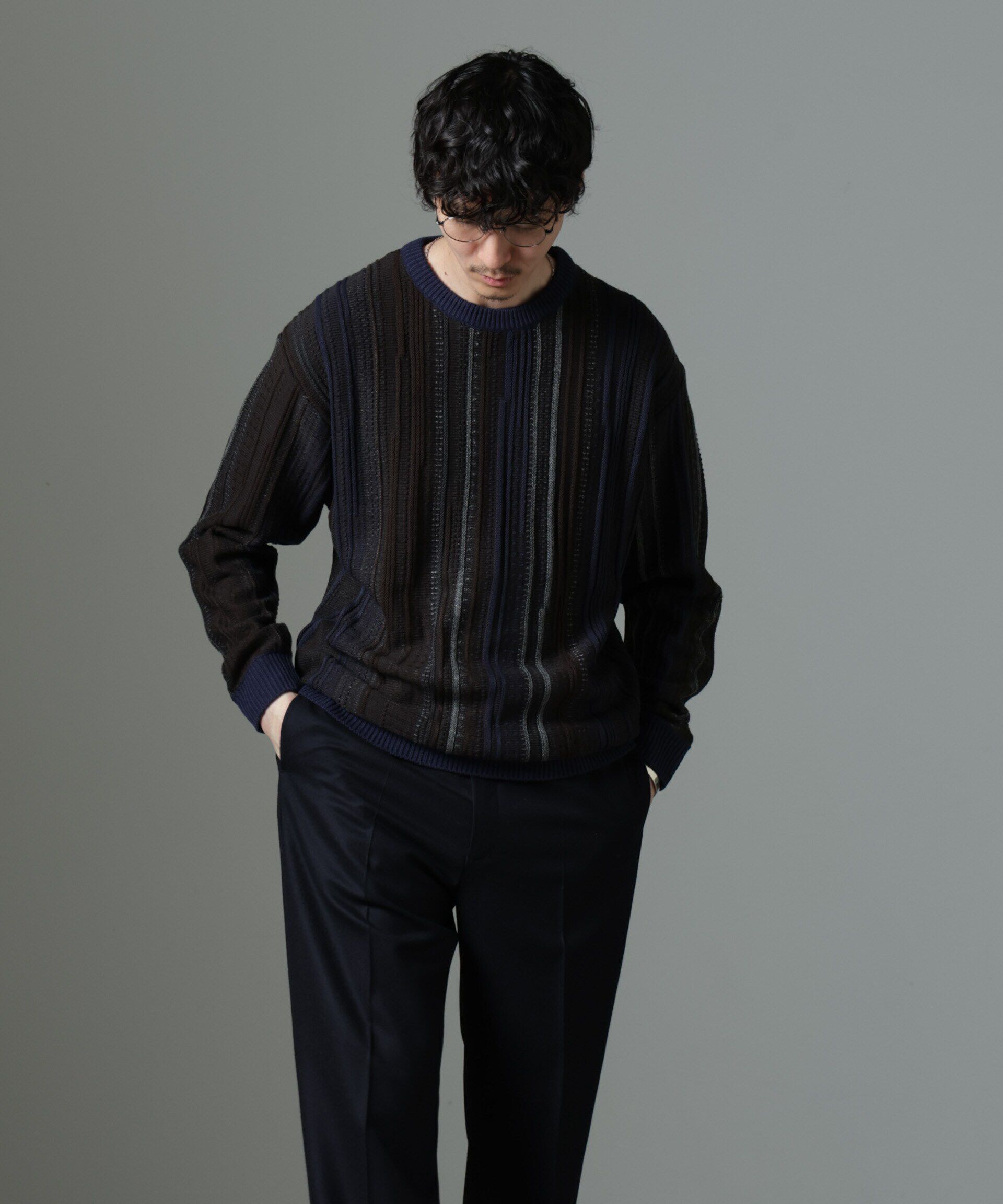 nano･universe「ジャガードヴィンテージライクニット」|ニット・セーター|