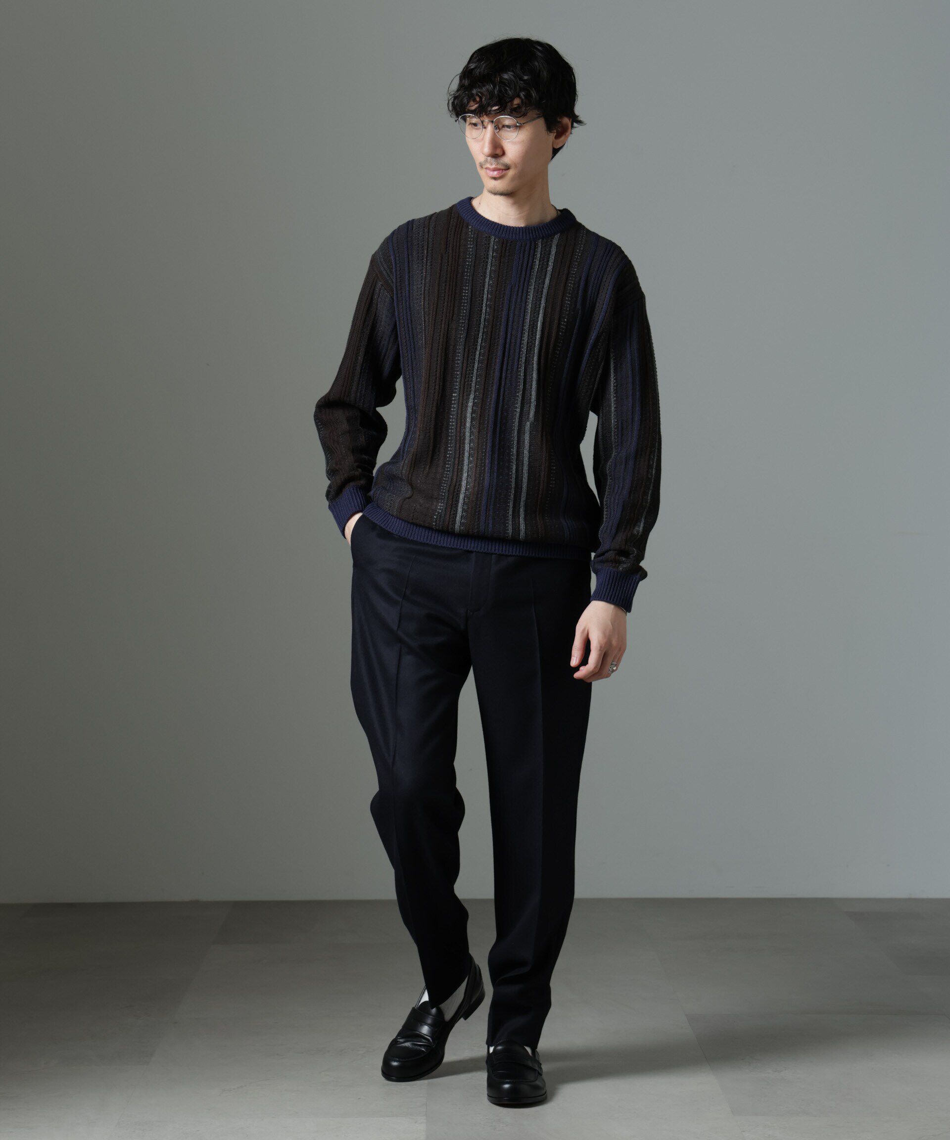 nano･universe「ジャガードヴィンテージライクニット」|ニット・セーター|