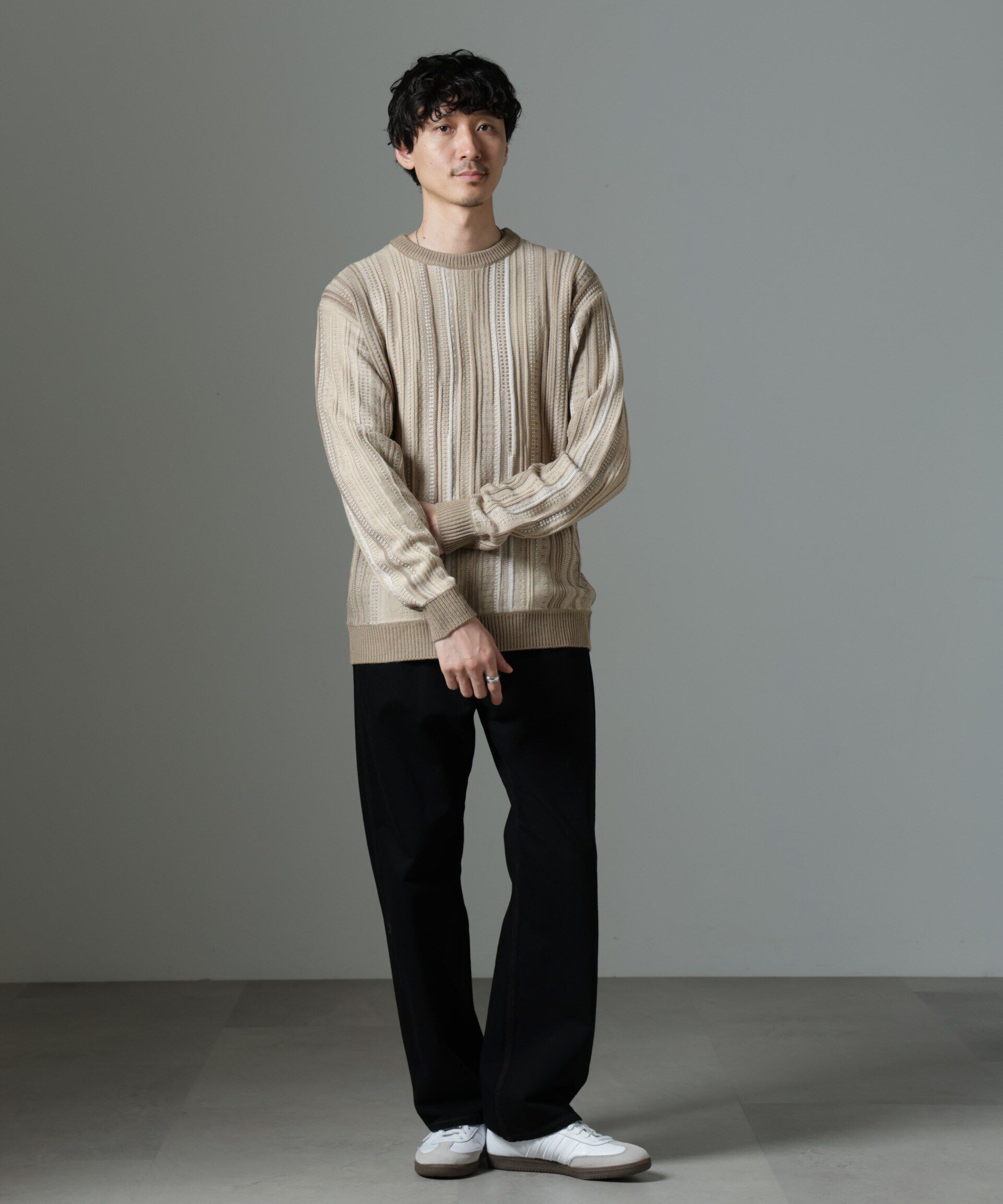 nano･universe「ジャガードヴィンテージライクニット」|ニット・セーター|