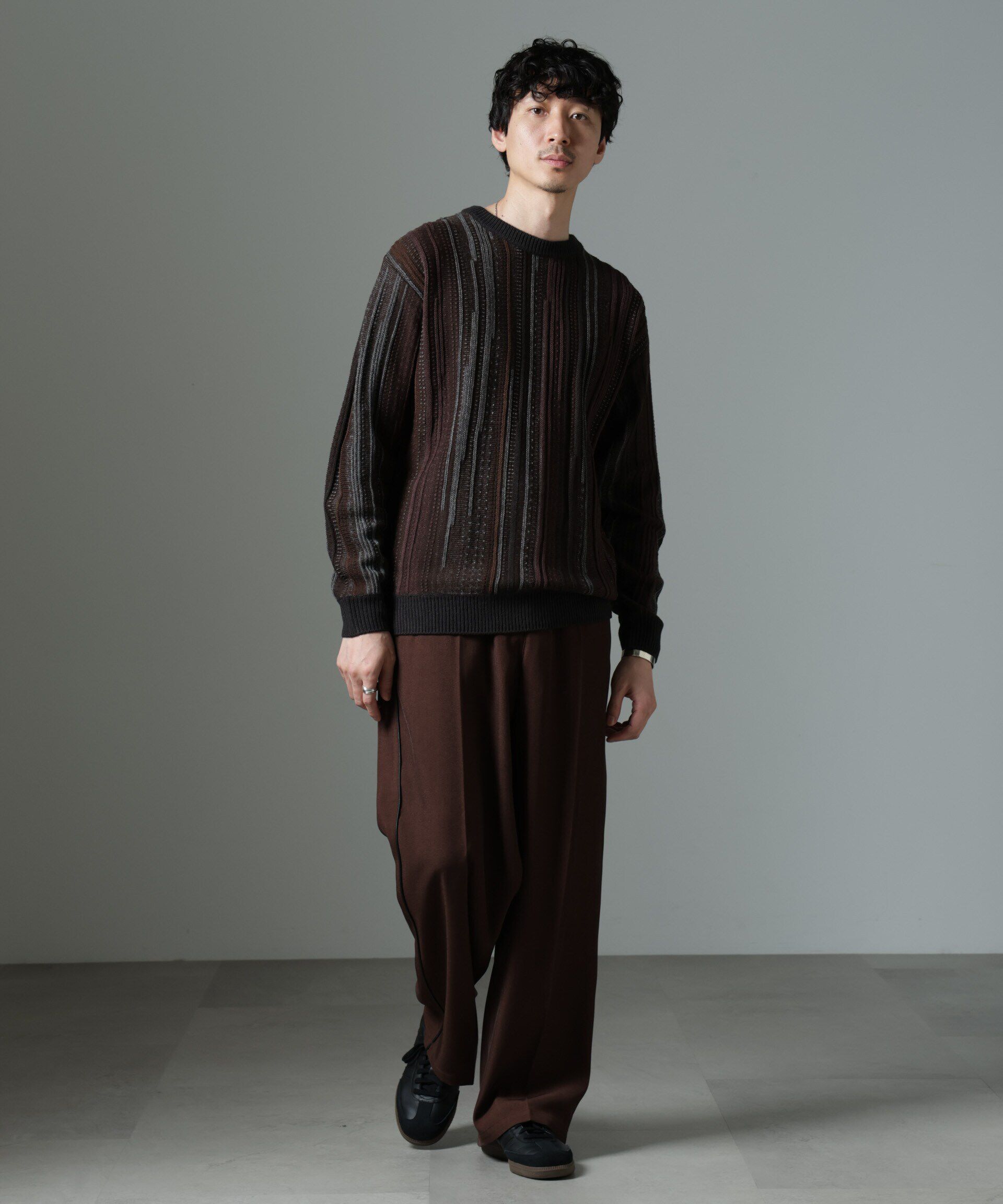 nano･universe「ジャガードヴィンテージライクニット」|ニット・セーター|