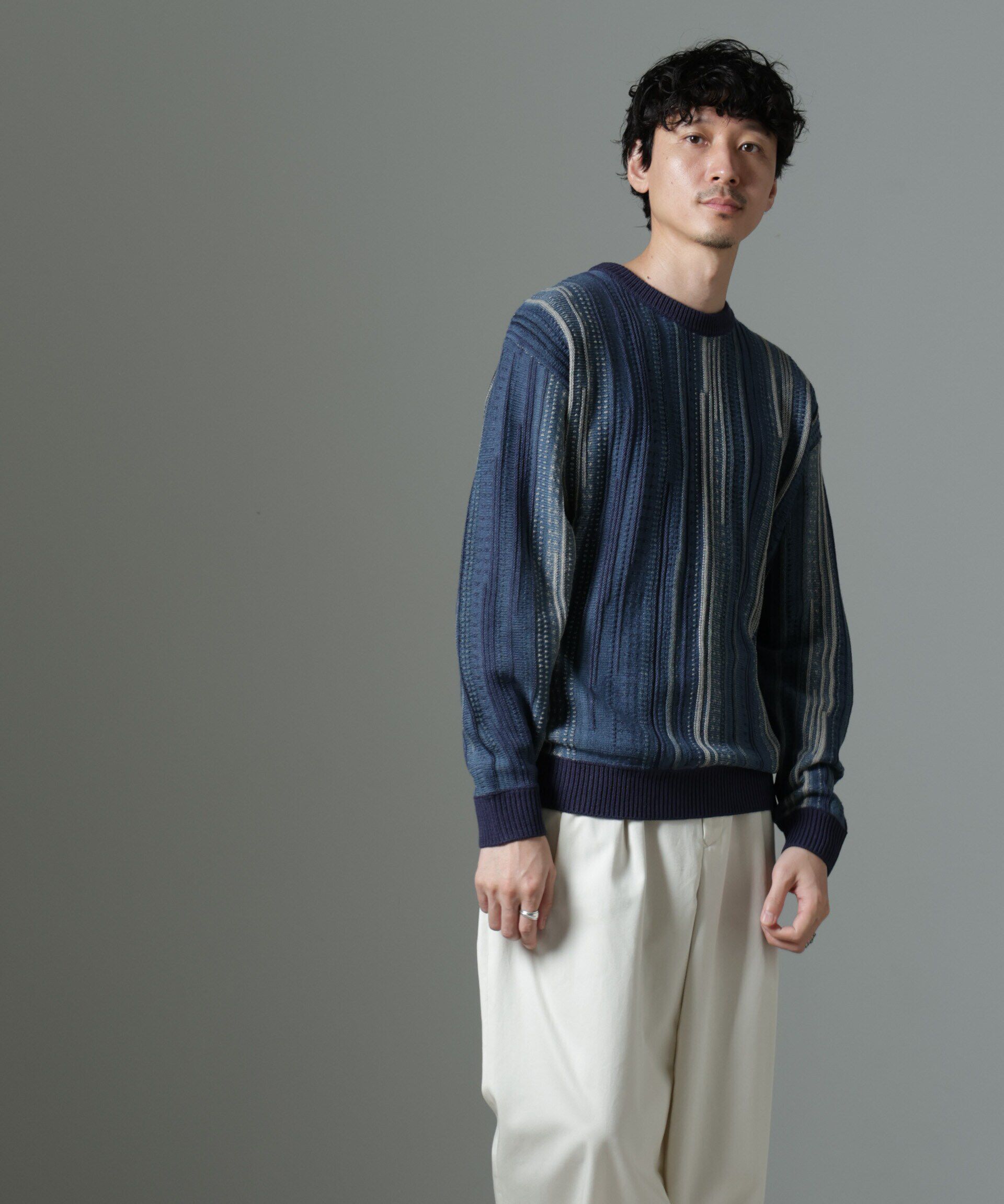 nano･universe「ジャガードヴィンテージライクニット」|ニット・セーター|