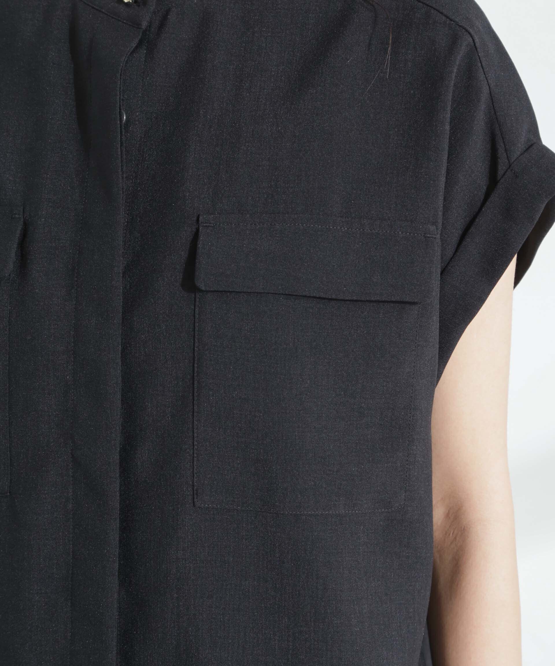 nano･universe「メランジドライ スタンドポケットシャツ(セットアップ可)」|シャツ・ブラウス|