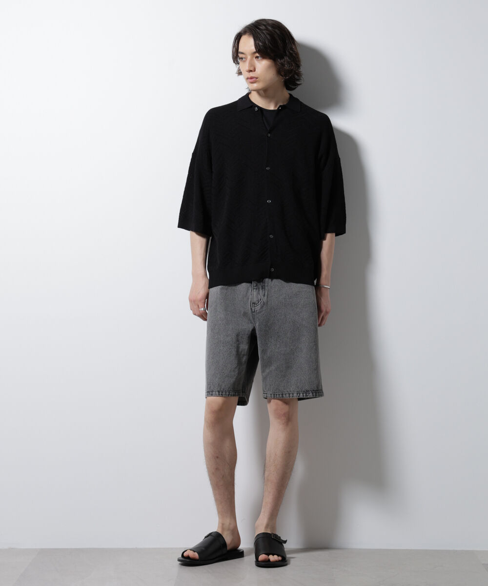 nano･universe「ハイゲージ ヘリンボーンニットシャツ」|ニット・セーター|