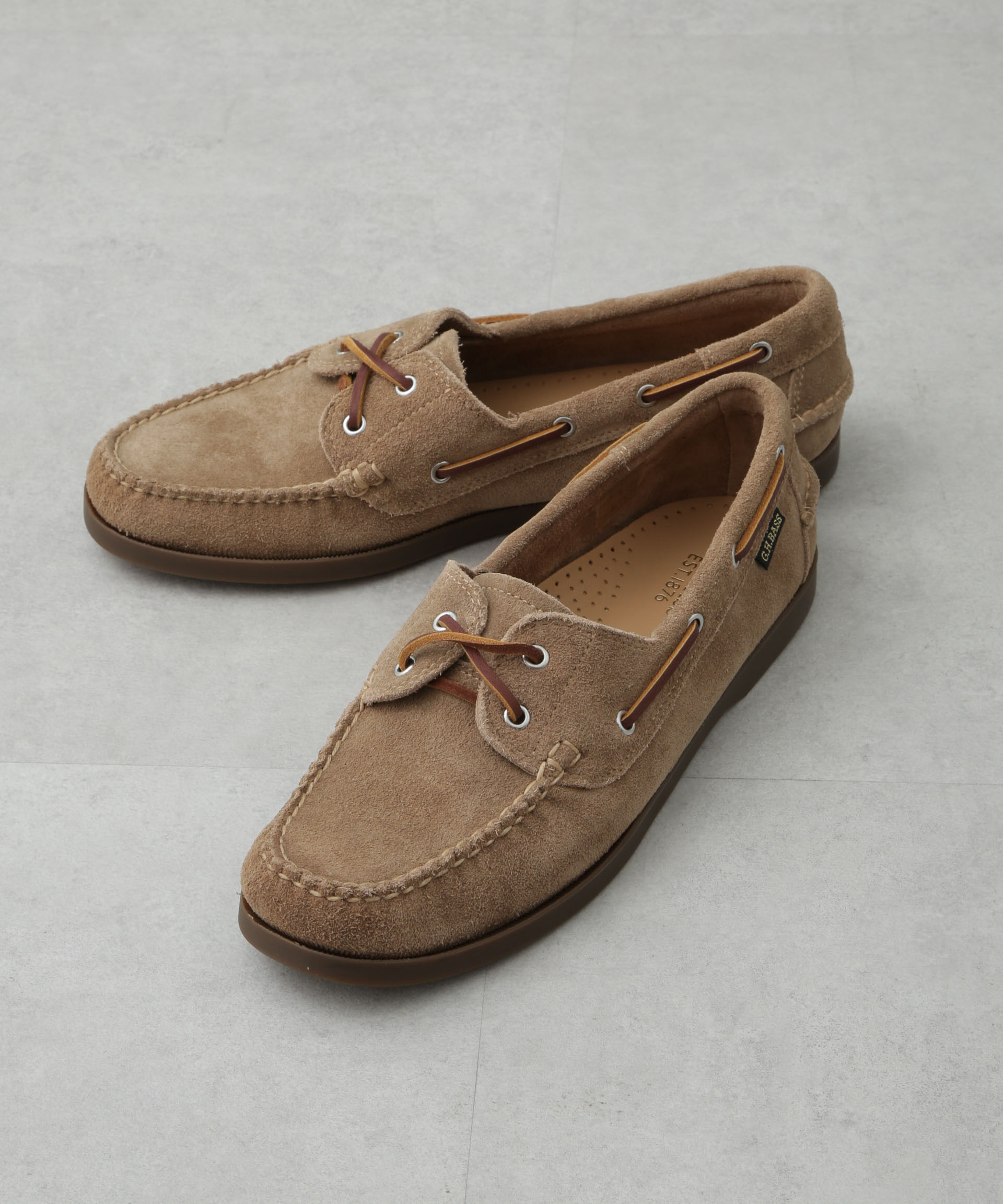 nano･universe「G.H. BASS/JETTY II Boater 2 Eye」|ビジネス・ドレスシューズ|ベージュ