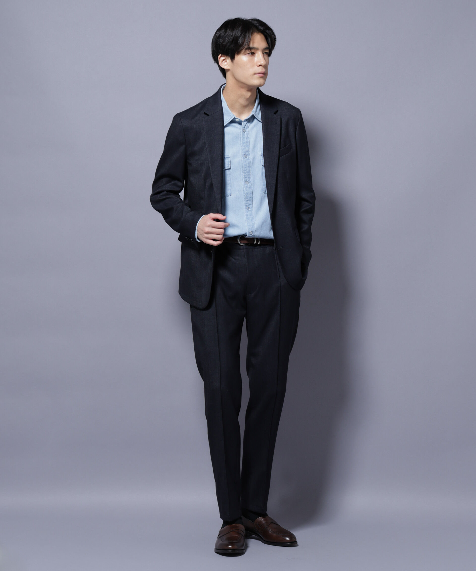 nano･universe「「N JACKET PREMIUM」ウールデニムジャケット/STRETCH(セットアップ可)」|スーツ|