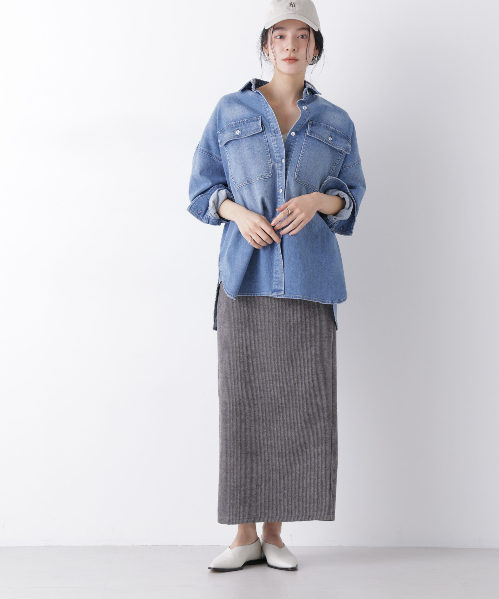 nano･universe「Healthy DENIM/別注 Almond Mid Used」|シャツ・ブラウス|