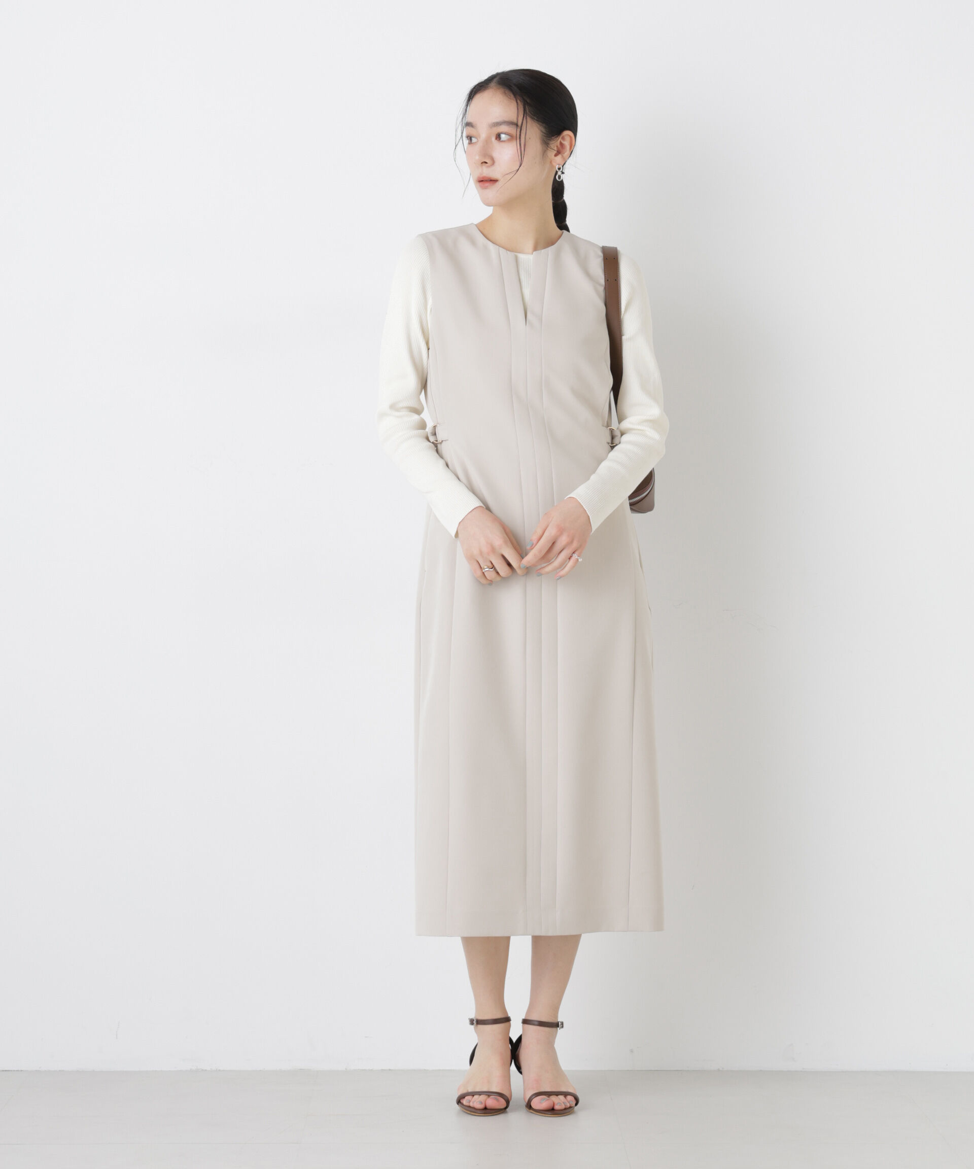 nano･universe「ウォッシャブルハイツイストボートネックリブニット」|ニット・セーター|