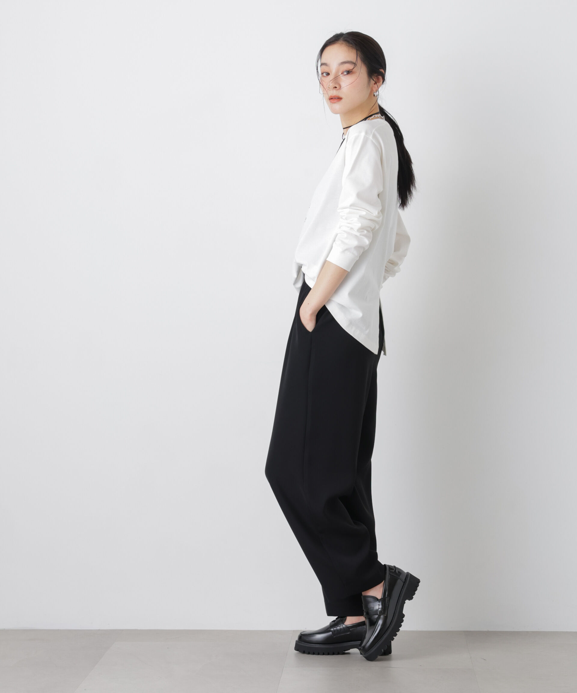 nano･universe「ロゴプリントロングスリーブTシャツ」|Tシャツ・カットソー|