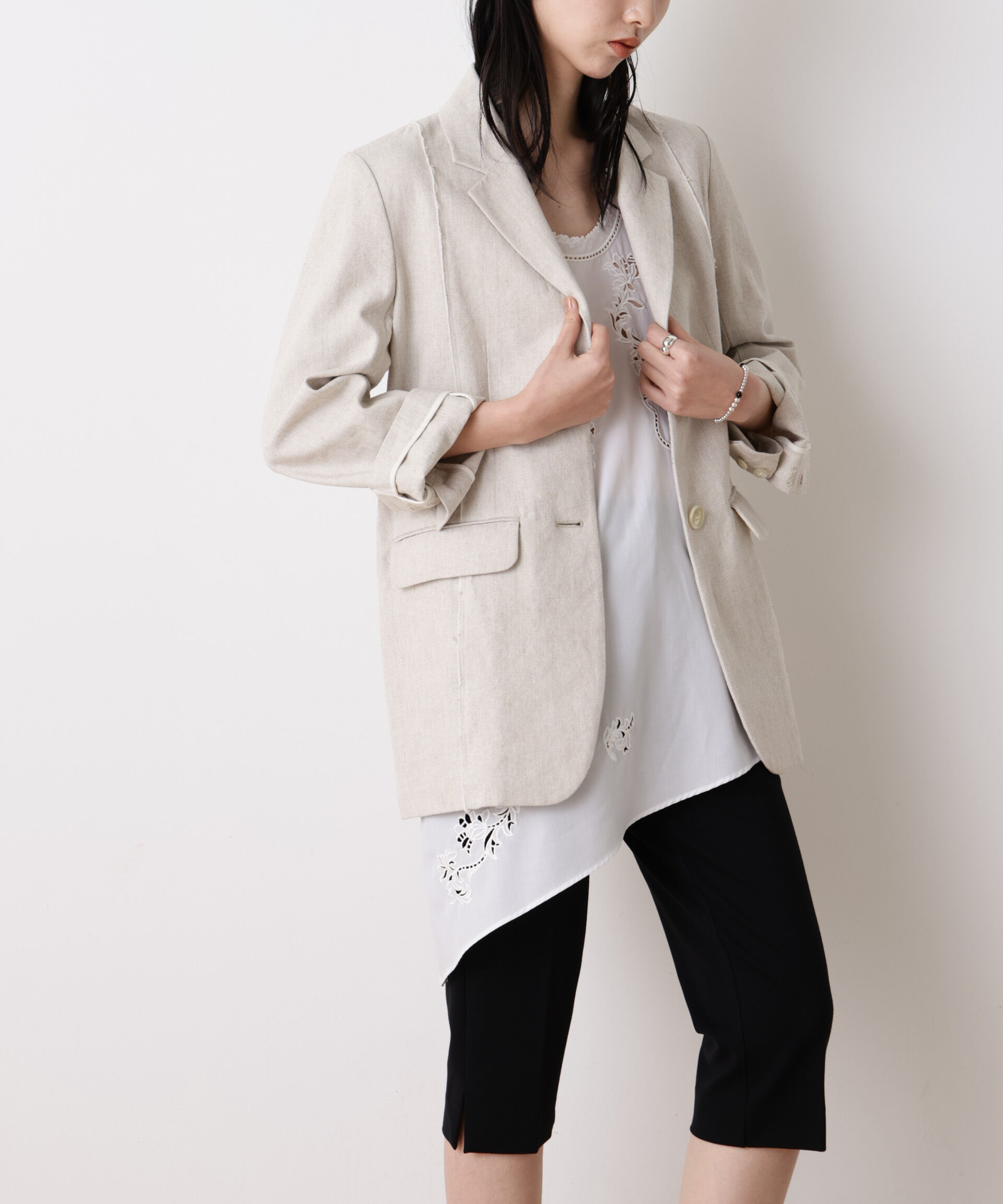 nano･universe「「STEVELOUR」リネンコットンジャケット」|テーラードジャケット|