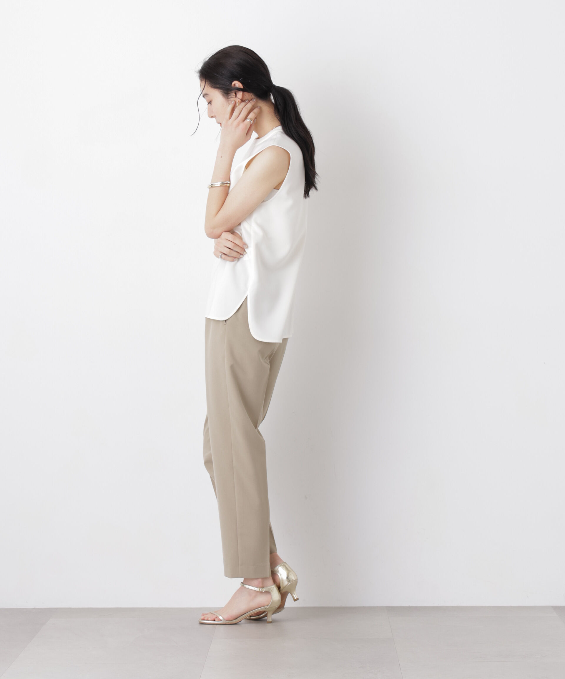 nano･universe「ライトファンクションイージーテーパードパンツ(セットアップ可)」|チノ|