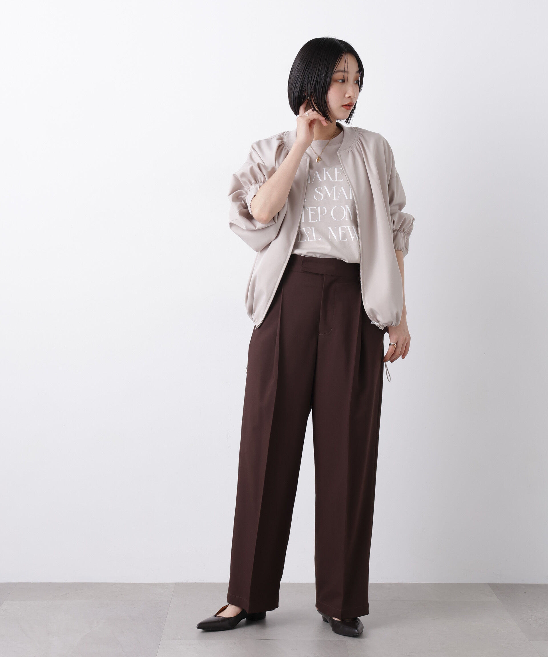 nano･universe「撥水加工 ドロストヘムリブブルゾン」|ブルゾン・スタジャン|