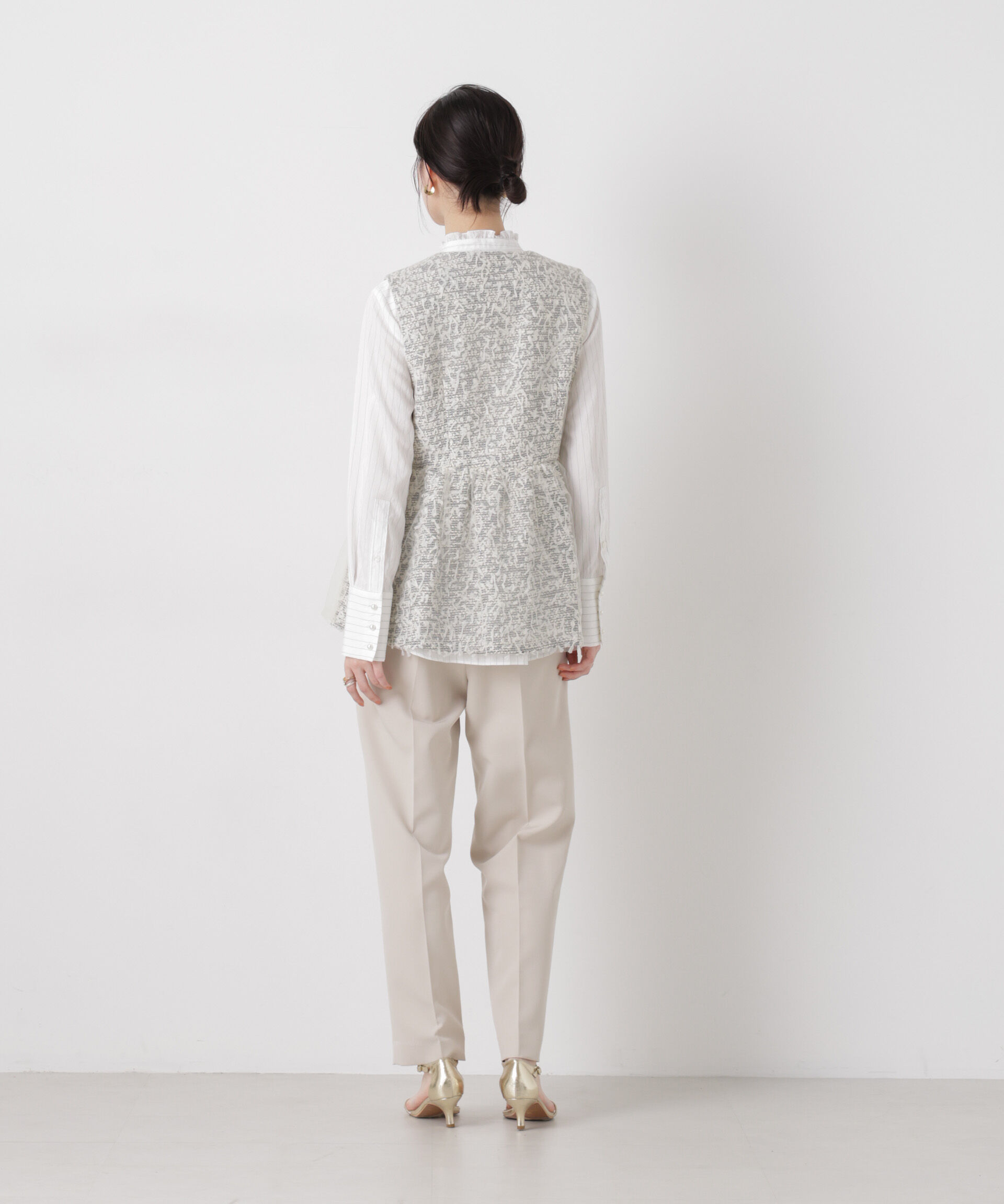 nano･universe「troisieme chaco/ＴWEED&times;TULLE ジレ」|テーラードジャケット|