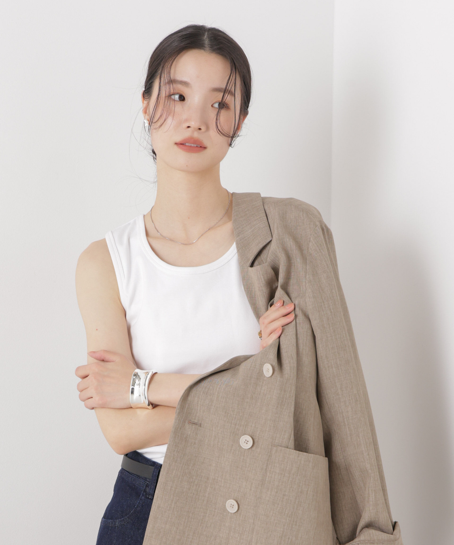 nano･universe「抗菌防臭コットンフライスカットタンクトップ」|Tシャツ・カットソー|