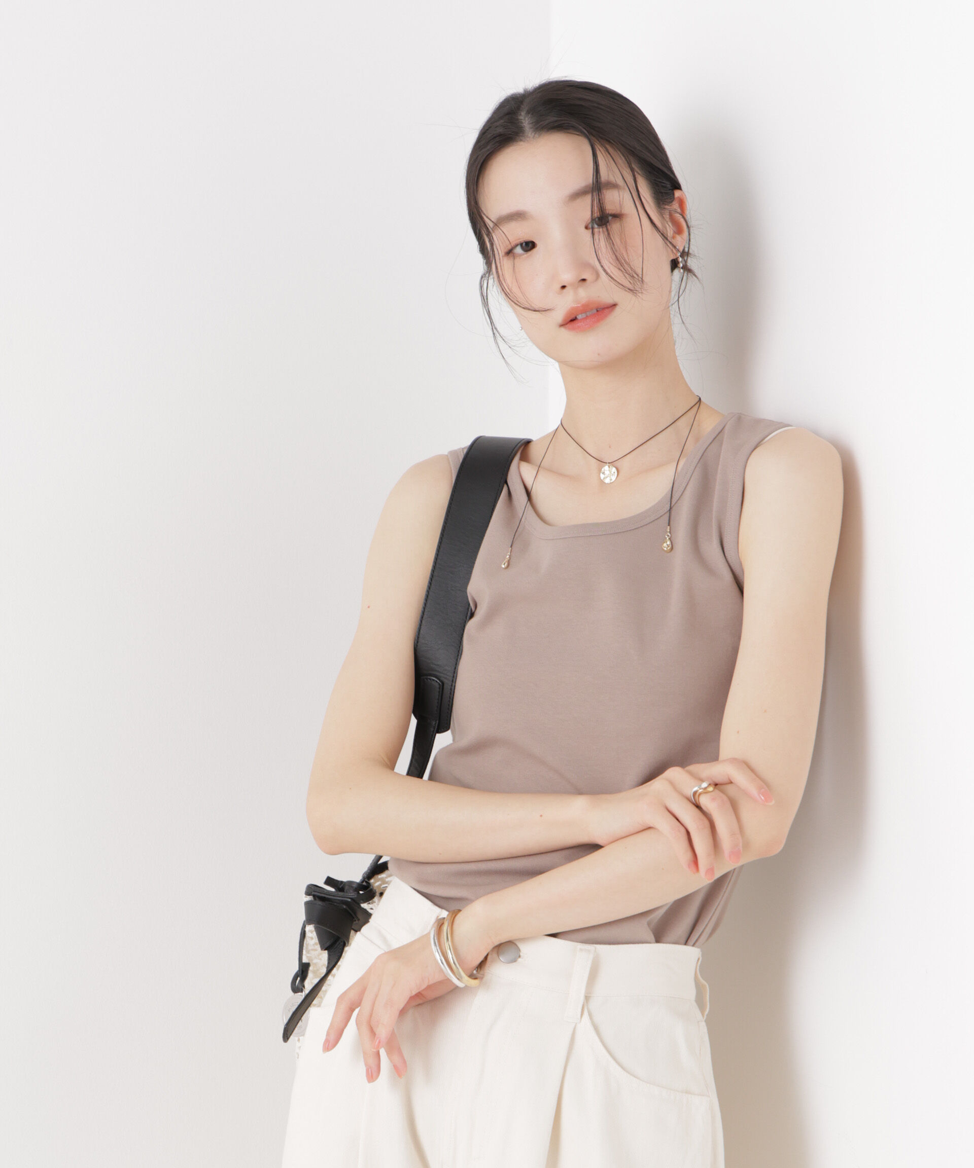 nano･universe「抗菌防臭コットンフライスカットタンクトップ」|Tシャツ・カットソー|グレーベージ 2