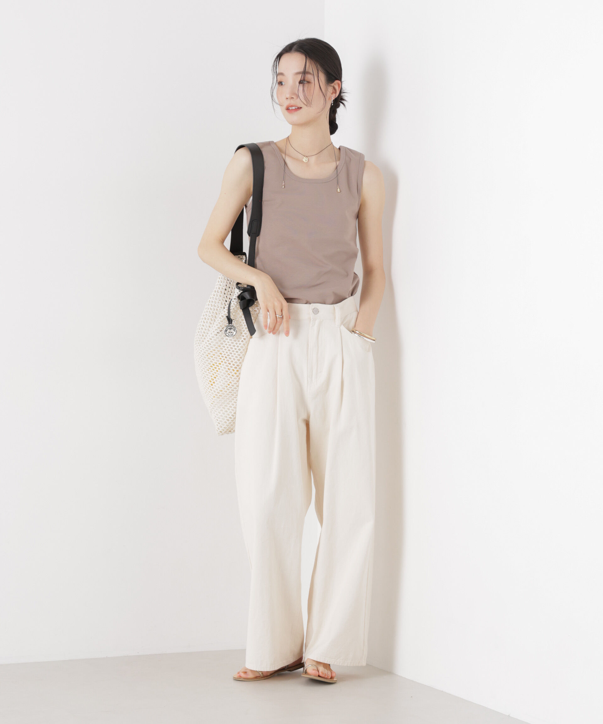 nano･universe「抗菌防臭コットンフライスカットタンクトップ」|Tシャツ・カットソー|