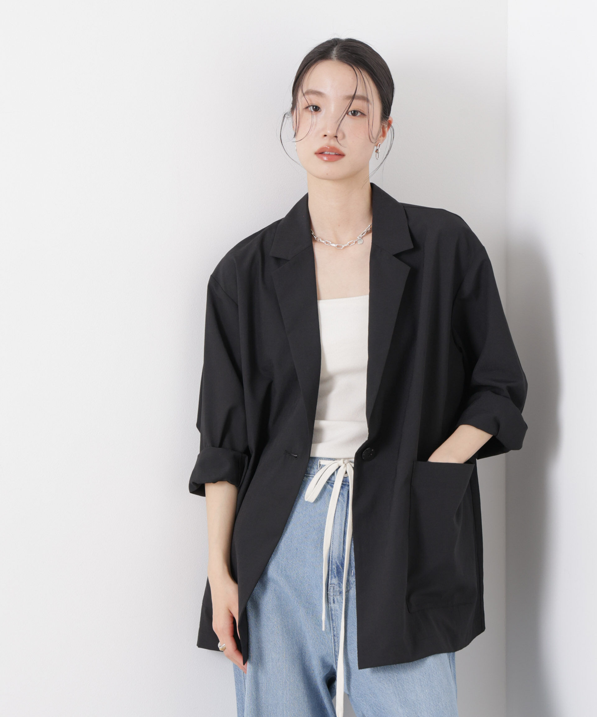 nano･universe「ソフトシアーシングルジャケット(セットアップ可)」|テーラードジャケット|