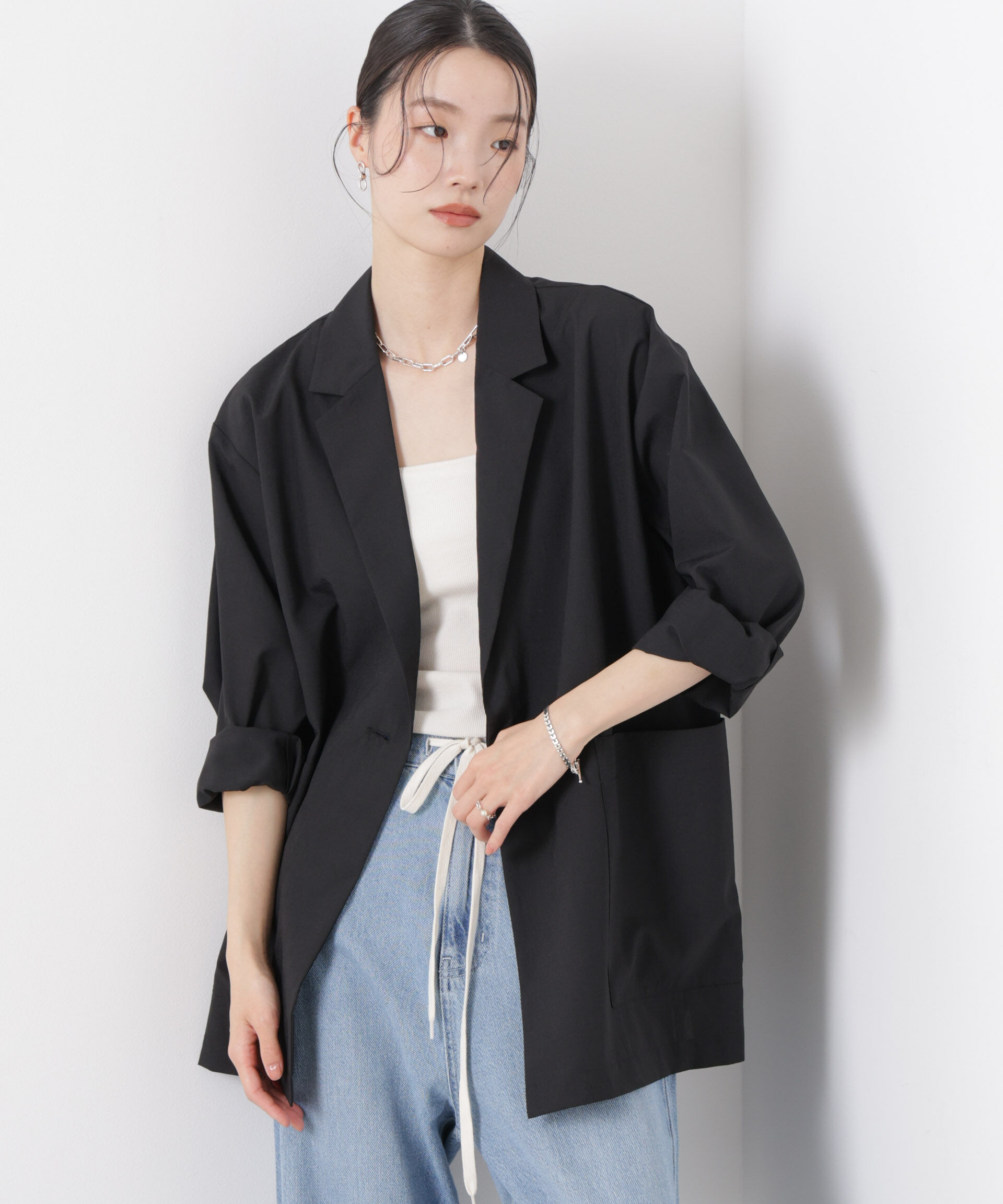 nano･universe「ソフトシアーシングルジャケット(セットアップ可)」|テーラードジャケット|