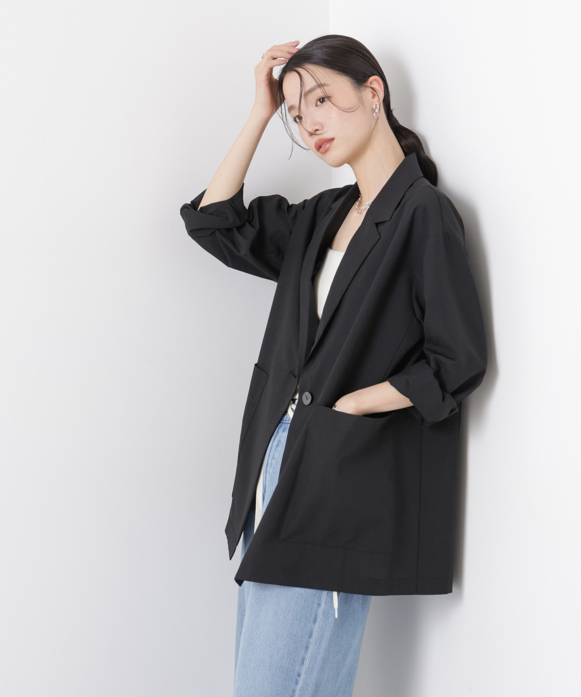 nano･universe「ソフトシアーシングルジャケット(セットアップ可)」|テーラードジャケット|