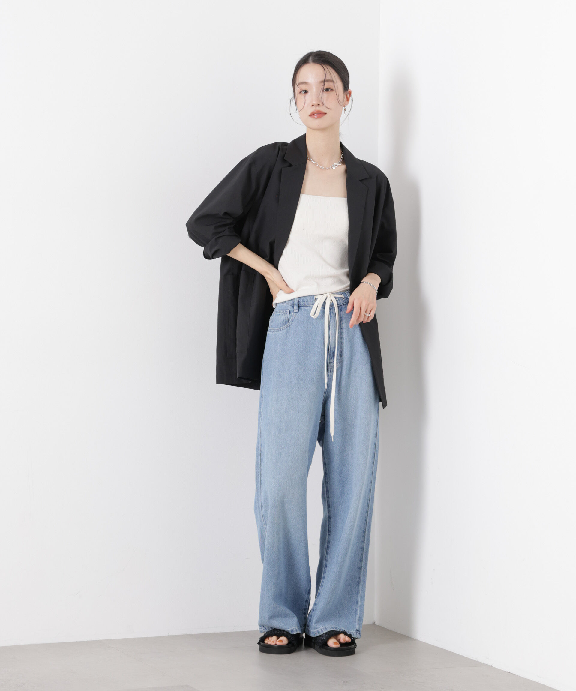 nano･universe「ソフトシアーシングルジャケット(セットアップ可)」|テーラードジャケット|