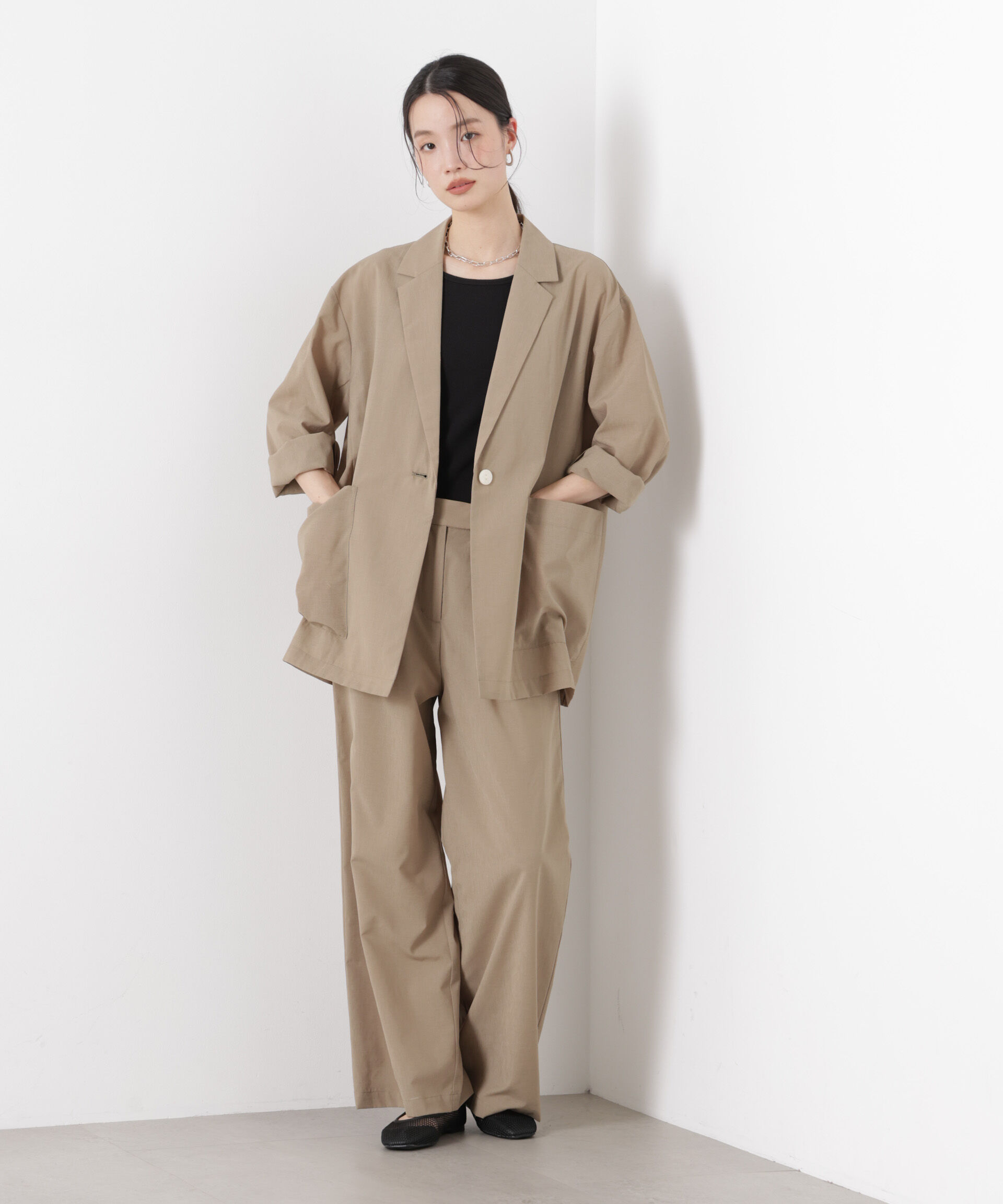 nano･universe「ソフトシアーシングルジャケット(セットアップ可)」|テーラードジャケット|