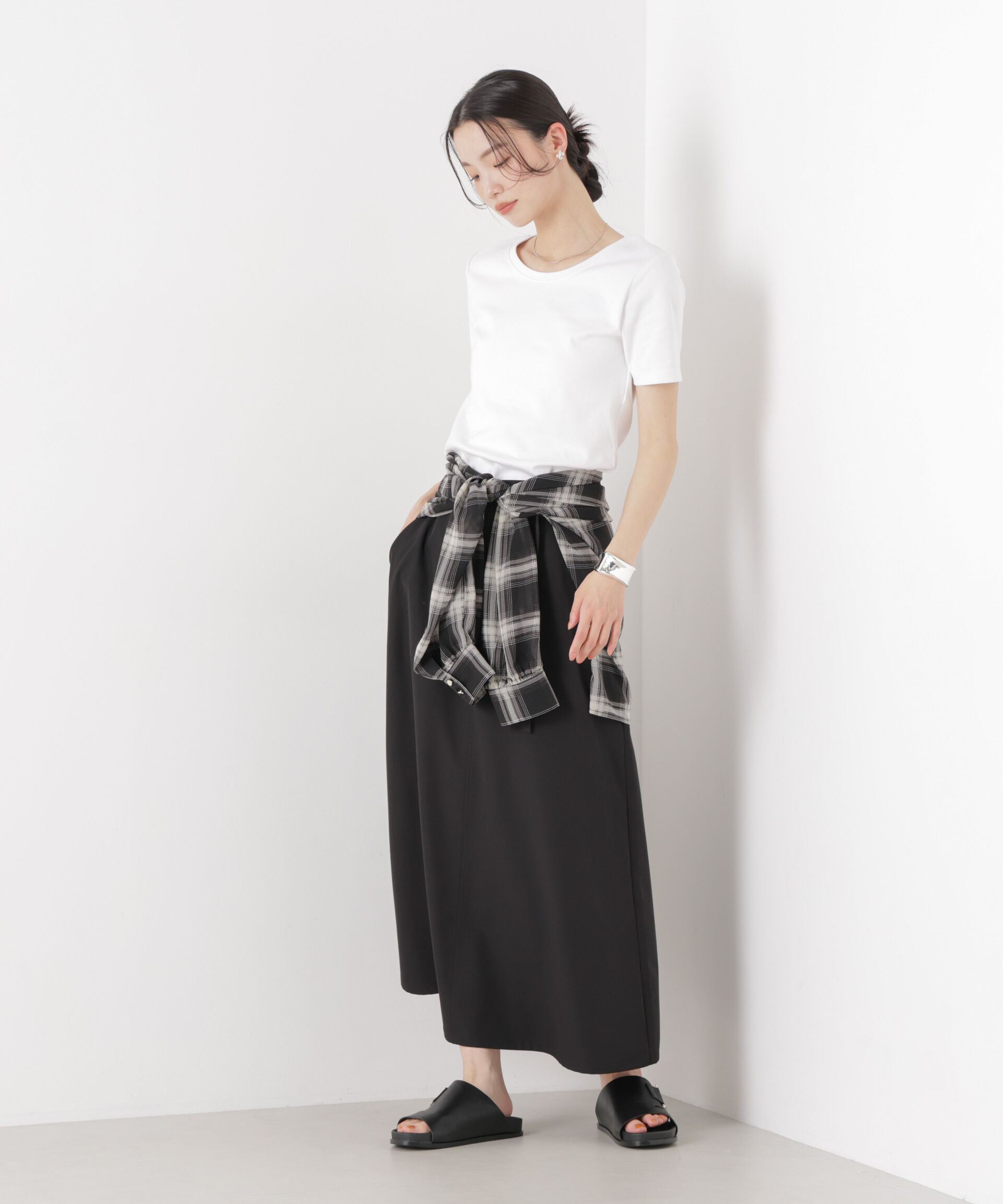 nano･universe「抗菌防臭コットンフライスカットクルーネックトップス」|Tシャツ・カットソー|