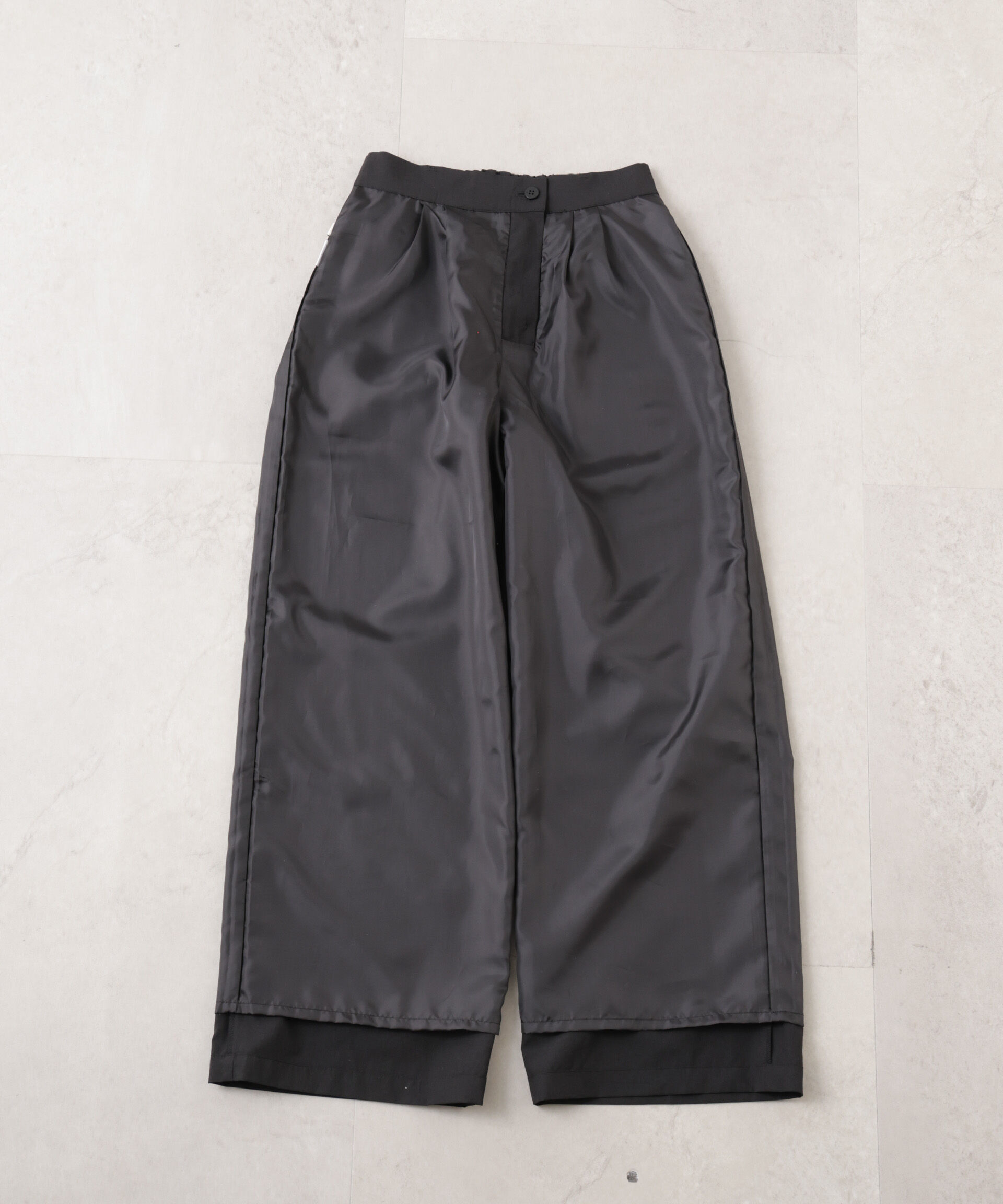 nano･universe「ソフトシアーツータックワイドパンツ(セットアップ可)」|チノ|