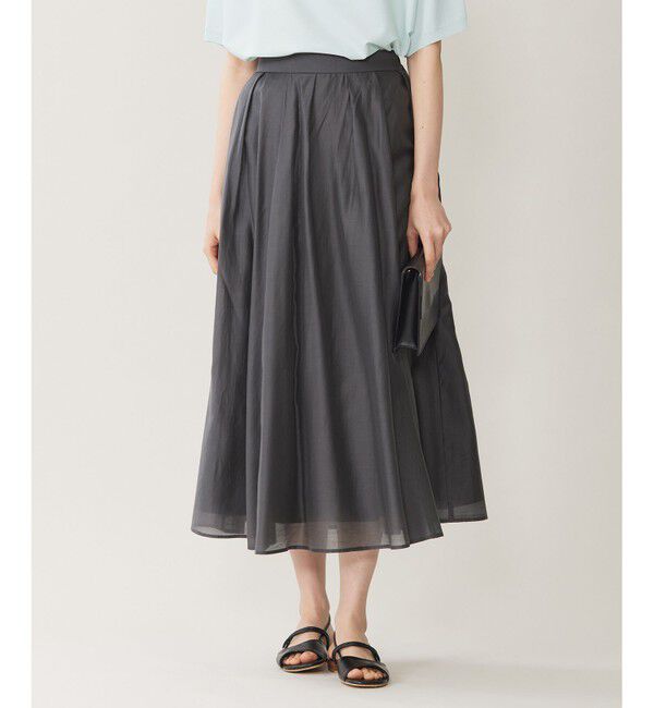 自由区「【洗える】エアリータック スカート」|スカート|スレート