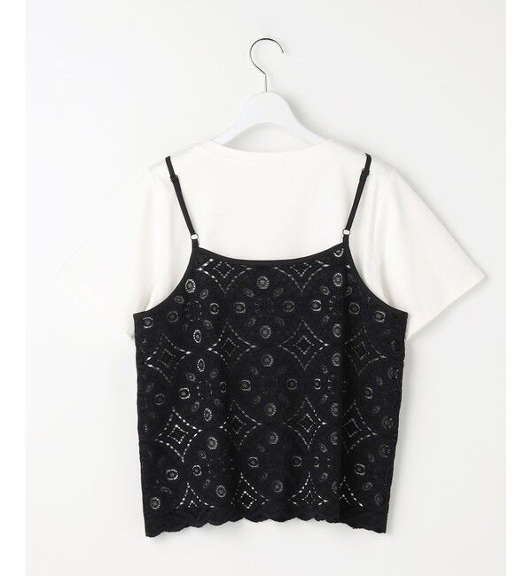 自由区「【2点SET】レースコンビ Tシャツ」|Tシャツ・カットソー|