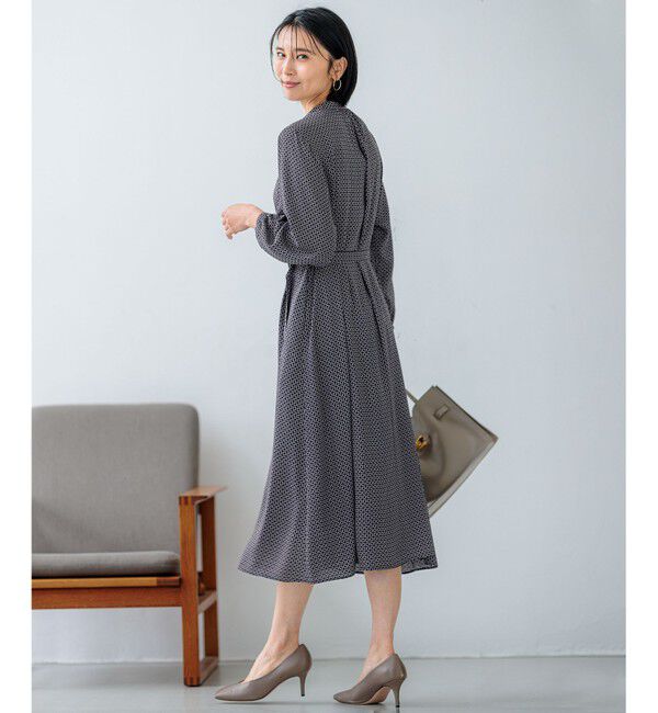 23区「【洗える】スクエアチェーンプリント ワンピース」|ワンピース|